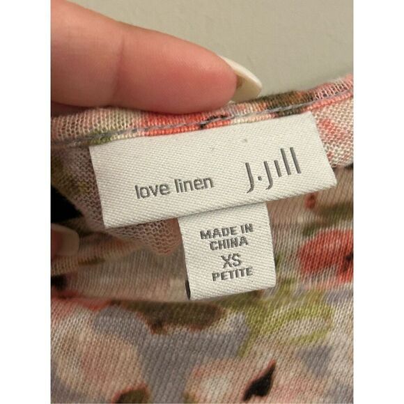 J.Jill is 100% linen floral top oversized XS - Picture 4 of 7